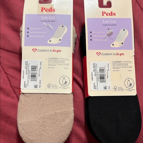 Women's Medium (5-10) Low Cut, Cushion, No-Show Socks - 3 Pack eachBlack and Tan - Picture 4 of 4